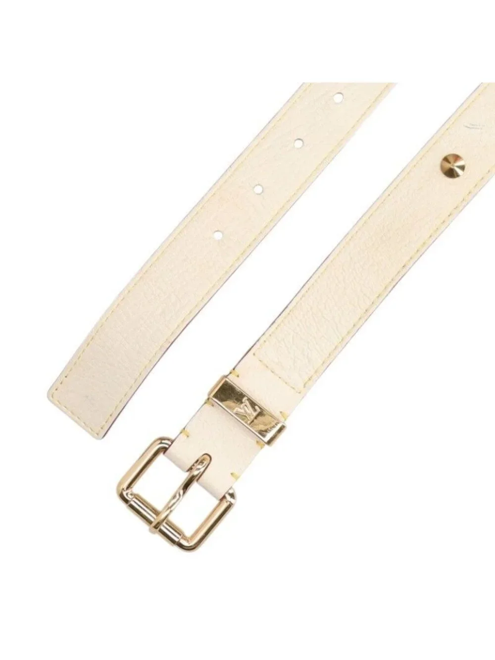 Louis Vuitton Ceinture Suhali LV Logo Studded Leather Belt 90
